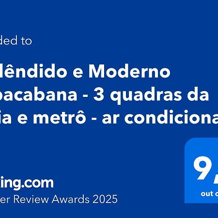 Esplendido E Moderno Copacabana - 3 Quadras Da Praia E Metro - Ar Condicionado Rio de Janeiro Exterior photo